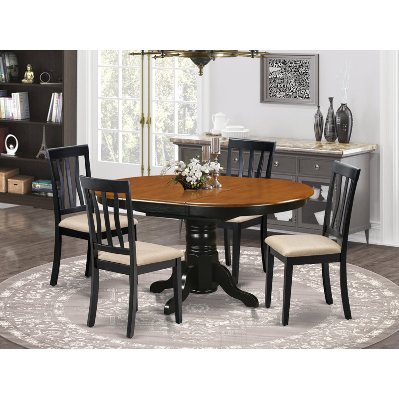 Alcott Hill Emmaline Butterfly Leaf Solid Rubberwood Dining Set Reviews Wayfair